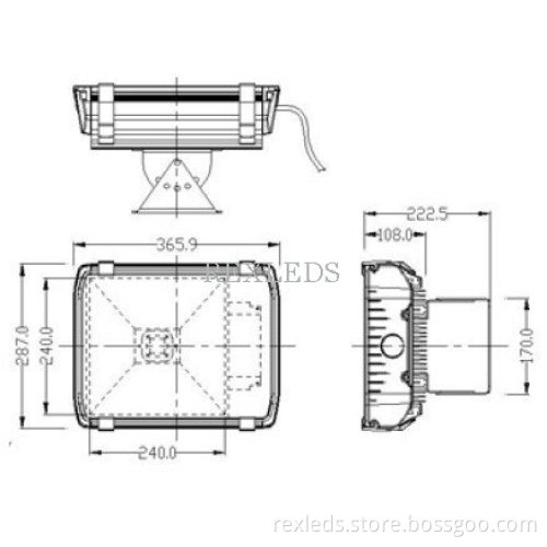 Waterproof 70w Led Flood Lighting, Rex-s012 High Power Led Flood Light Fixture For Outdoor